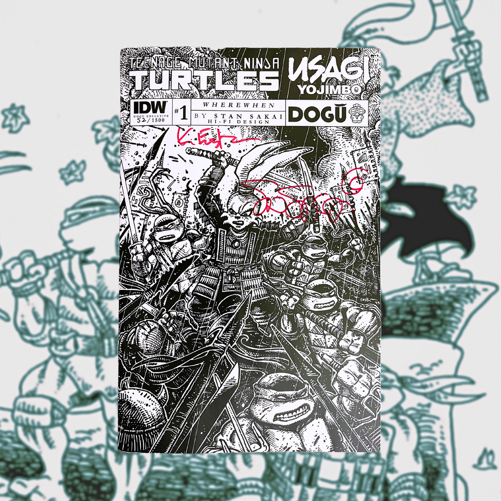 Usagi Yojimbo Teenage Mutant Ninja Turtles #1 WhereWhen Retro Line KEVIN EASTMAN Cvr Double Signed